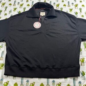 Umgee Women’s V Neck Soft Long Sleeve Pullover Black Size Large NWT